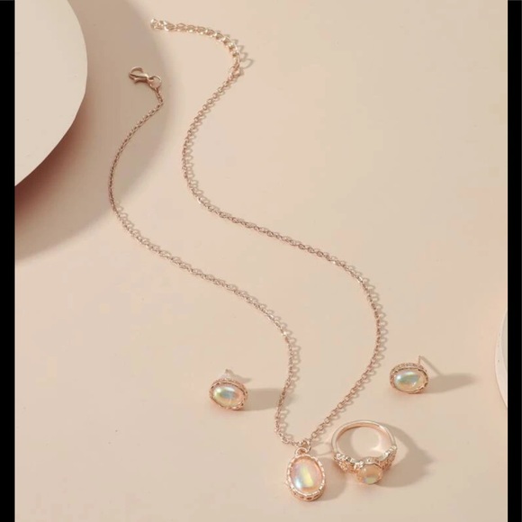 NWT•OPHELIA OPAL & ROSE GOLD 5-PIECE JEWELRY SET• - Picture 2 of 13